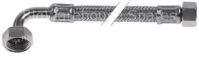 Supply hose SS braid straight-curved DN8 connection 1: 3/8" conn