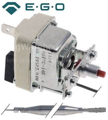 Safety thermostat switch-off temp. 107°C 1-pole 1NC 16A probe ø