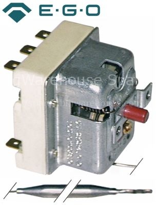 Safety thermostat switch-off temp. 124°C 3-pole 20A probe ø 6mm