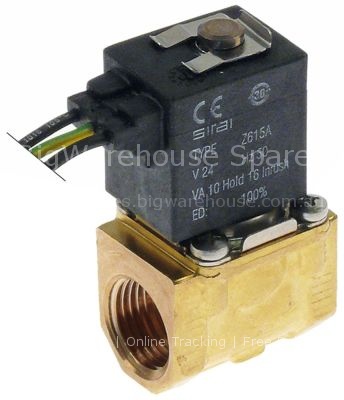 Solenoid valve brass 2-ways 24VAC inlet 1/2" outlet 1/2" connect