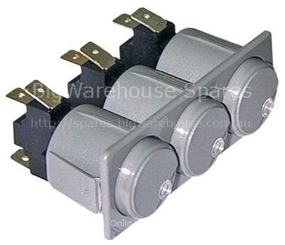 Switch combination mounting measurements 28,5x77,5mm round grey