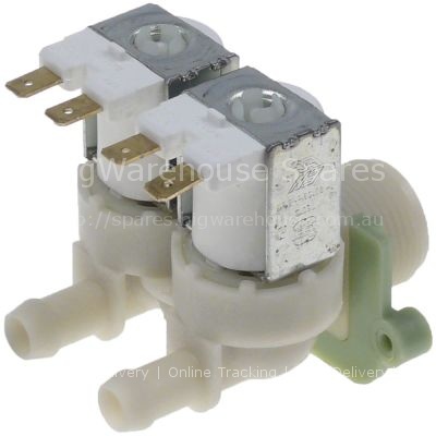 Solenoid valve double straight 230VAC inlet 3/4" input 16l/min D