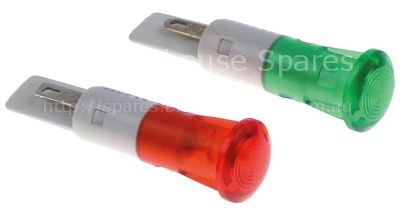 Indicator lamps set ø 9mm 230V red/green connection male faston