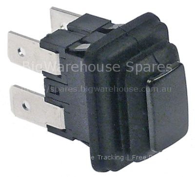 Push switch mounting measurements 19x13mm square black 1NO 250V