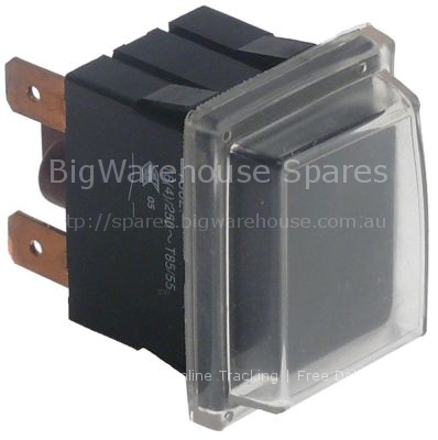 Momentary push switch mounting measurements 30x22mm square black