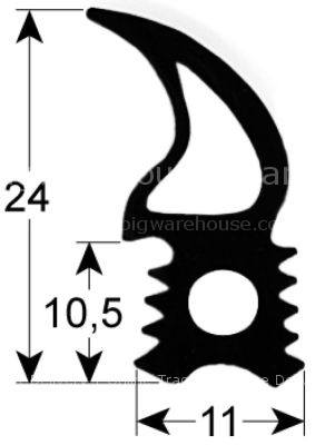 Door seal profile 2715 W 670mm H 965mm outer plug size Qty 1 for