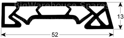 Tray rack trolley gasket with rails & screws profile 4085 L 725m