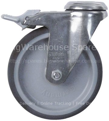 Swivel castor with swivel brake ø 125mm bolt hole ø13.0mm housin