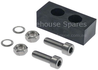 Stop W 25mm plastic L 60mm black H 20mm incl. screws, nuts and f