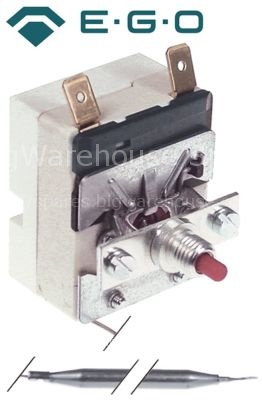Safety thermostat switch-off temp. 135°C 1-pole 1NC 16A probe ø