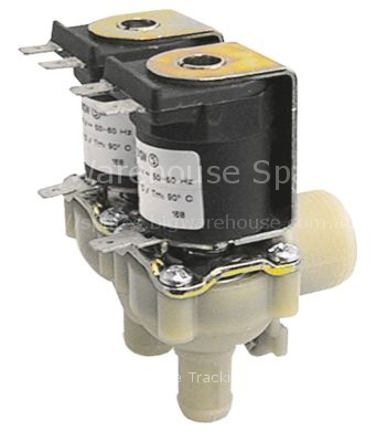 Solenoid valve double angled 230VAC inlet 3/4" outlet 14,5mm DN1
