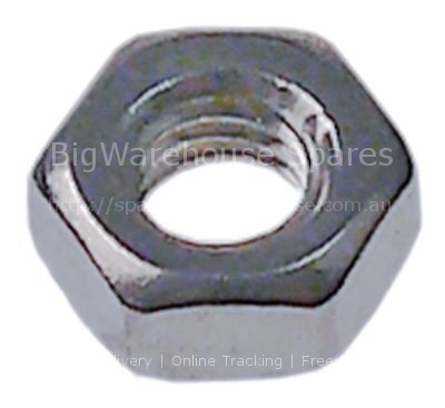 Hexagonal nut thread M4 H 3,2mm WS 7 SS DIN/ISO DIN 934 / ISO 40
