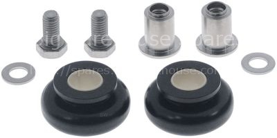 Roller set ø 40mm H 19mm for hood guide hole ø 14mm