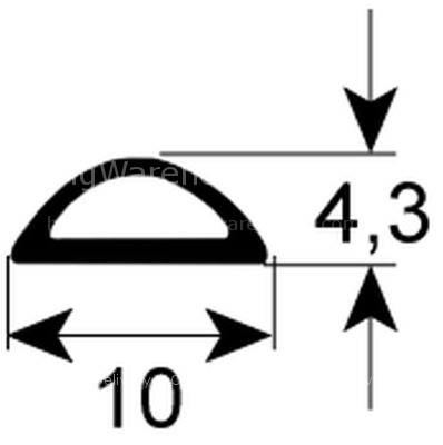 Door seal L 1000mm W 10mm silicone