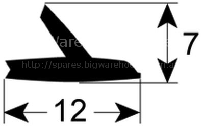 Door seal L 570mm W 7mm H 13mm self-adhesive