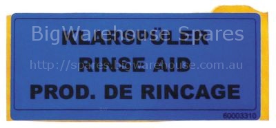 Sticker rinse aid blue L 65mm W 28mm