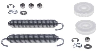 Roller set with spring mounting pos. left/right