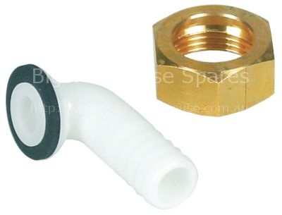 Hose connector angled thread 3/4" L 47mm connection 14mm