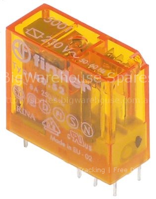Print relay 250VAC 2CO at 250V 8A connection pins raster size 5m