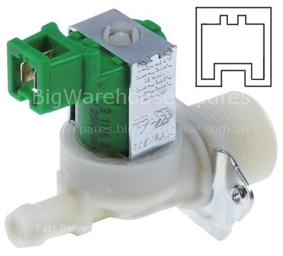 Solenoid valve single straight 230VAC inlet 3/4" outlet 11,5mm D