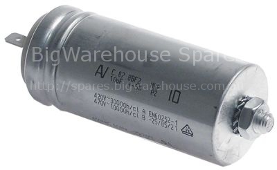 Operating capacitor capacity 10µF 450V with metal case tolerance