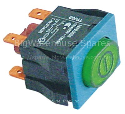 Push switch mounting measurements 30x22mm oval green 2NO 250V 16