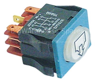 Push switch mounting measurements 30x22mm oval white 2NO/2NC/ind