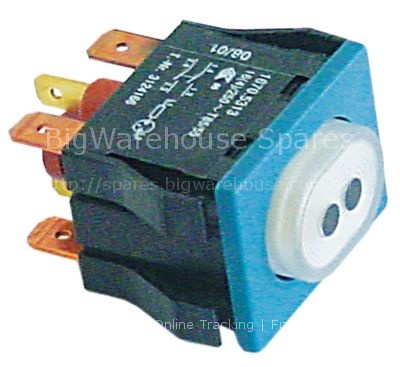 Push switch mounting measurements 30x22mm oval white 2NO/indicat