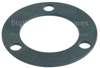 Gasket D1 ø 50mm D2 ø 80mm thickness 3mm rubber with 3 screw hol
