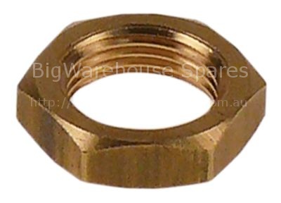 Nut thread 3/8" H 6mm brass WS 22 Qty 1 pcs
