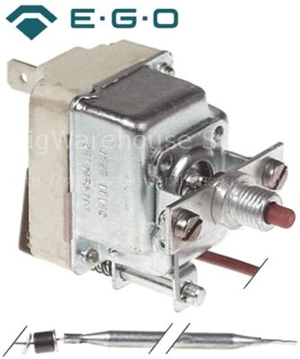 Safety thermostat switch-off temp. 122°C 1-pole 16A probe ø 6mm