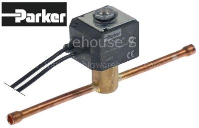 Solenoid valve 230V connection 16mm soldering connection PARKER