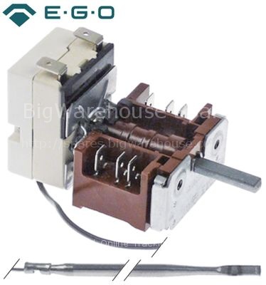 Thermostat temperature range 50-291°C 1-pole 1NO 16A probe ø 3mm