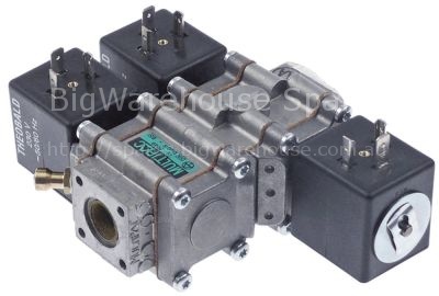 Solenoid valve gas 2-ways triple 230VAC inlet 1/2" outlet 1/2" L