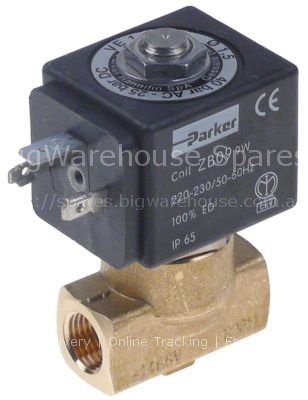 Solenoid valve 2-ways 230 VAC connection 1/4" DN 1,5mm slide-on