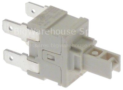 Push switch mounting measurements 19x13mm white 2NO 250V 16A con