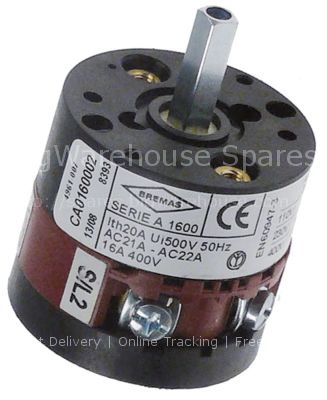 Rotary switch 2 0-1 sets of contacts 2 type CA0160002 400V 16A s