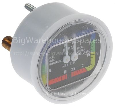 Manometer double scale ø 63mm pressure range 0-2.5 / 0-16bar