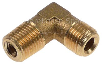 Angle piece T1: 1/4" T2: 1/4" IT M8 int. ø 1 6,2mm brass