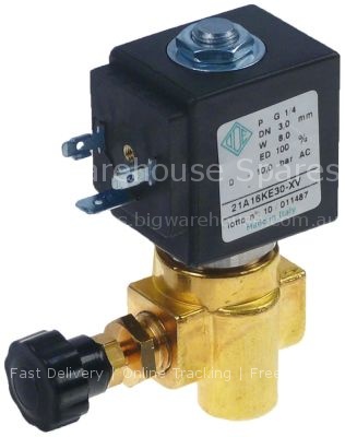 Solenoid valve brass 2-ways 230VAC inlet 1/4" outlet 1/4" contro