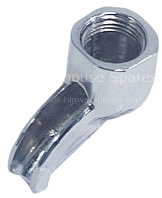 Filter holder spout thread 3/8" 1-way curved/long thread L 5mm
