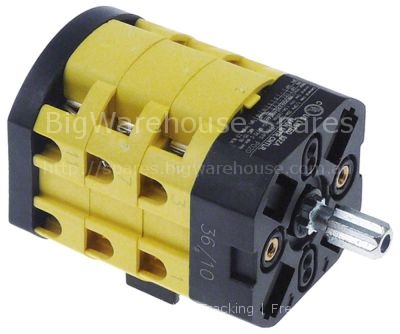 Rotary switch 3 0-1 sets of contacts 6 type PO20 690V 20A shaft