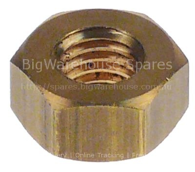 Hexagonal nut thread M10L H 8,15mm WS 17 brass DIN/ISO DIN 934 /
