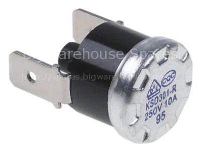 Bi-metal safety thermostat hole distance 23,8mm switch-off temp.