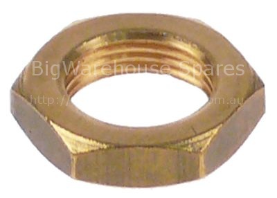 Nut thread M10x0.75 H 3,45mm WS 14 brass Qty 1 pcs
