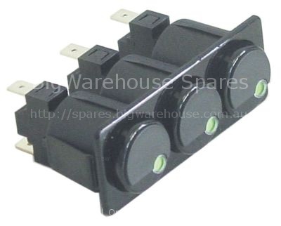 Switch combination mounting measurements 28,5x77,5mm round black