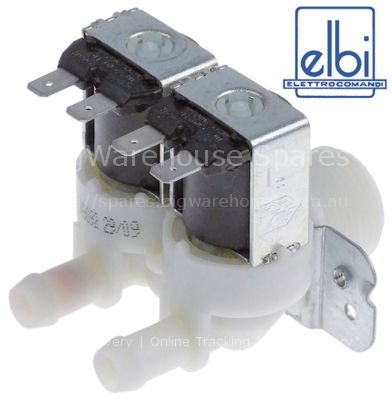 Solenoid valve double straight 230VAC inlet 3/4" outlet 11,5mm t