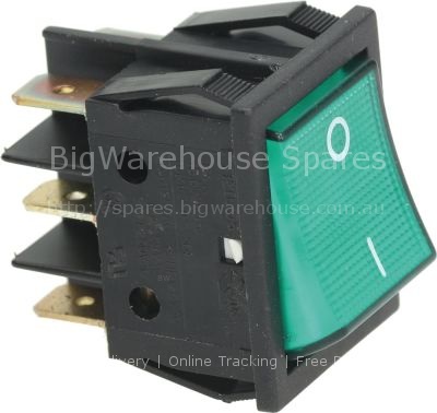 Rocker switch GREEN BIPOLAR CHANGE OVER SWITCH 16A 250