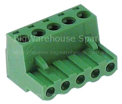 PCB terminal block 5-pole raster size 5mm