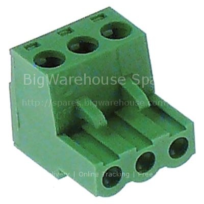 PCB terminal block 3-pole raster size 5mm